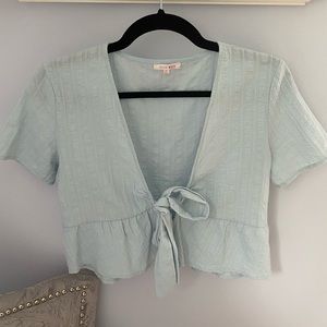 Lottie Moss Linen Tie Front Top